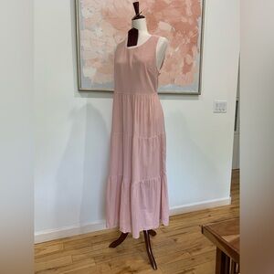 A New Day Pink Tiered Maxi Sundress 100% Cotton